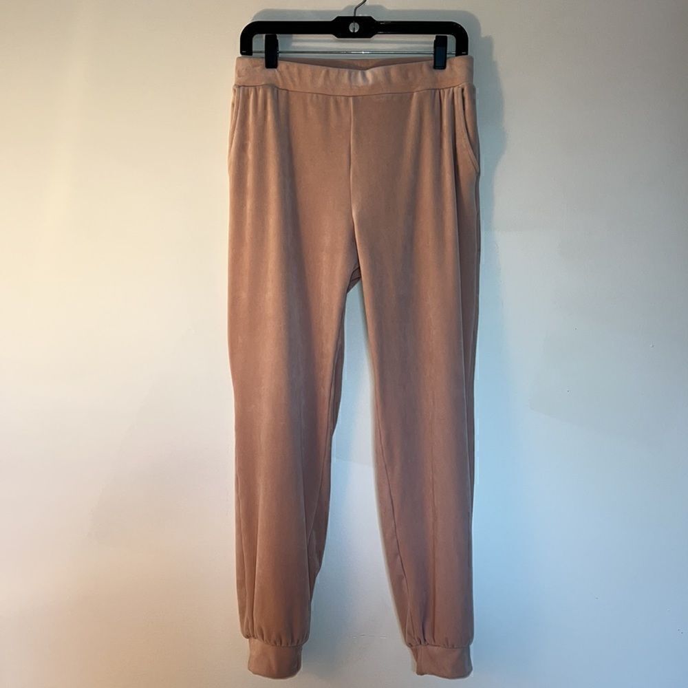 Women’s M Luxe Luxury Butter soft velour Pink sweatshirt & jogger pants - Picture 7 of 13